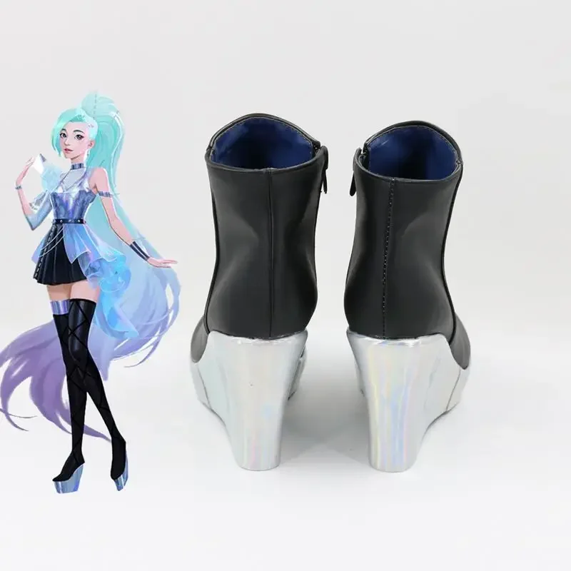 Juegos LOL Xinglai Geji kDa Salfani personalizar Cosplay zapatos de tacón alto botas personalizadas
