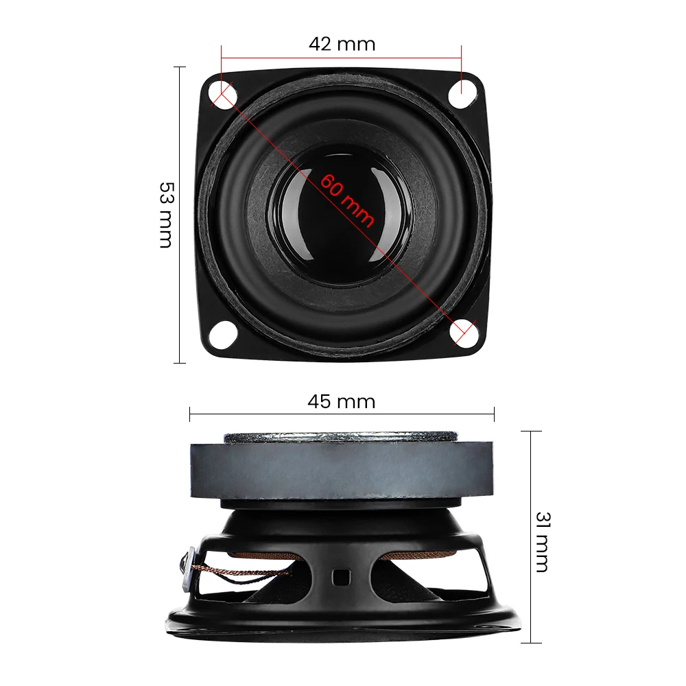 AIYIMA 2Pcs Subwoofer HIFI 2 Inch 4 Ohm 5W Full Range Speaker Mini Woofer Speakers DIY Audio Subwoofer Loudspeaker