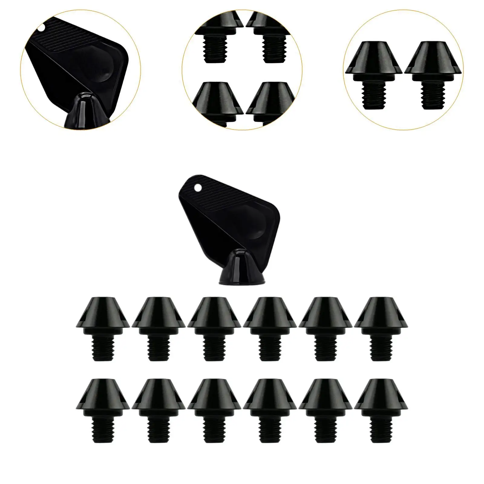 

12x Track Shoes Accessories Football Boot Spikes Turf Stable M6 Threaded Rugby Shoes Studs Soccer Boot Cleats for Competition