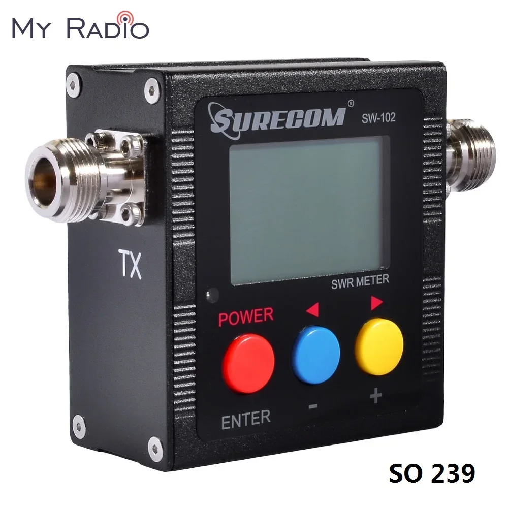 Surecom Sw 102S Digitale Tester Power & Swr Frequentie Teller Voor Ham Radio Scanner So239 Connector 2 Adapter Meter
