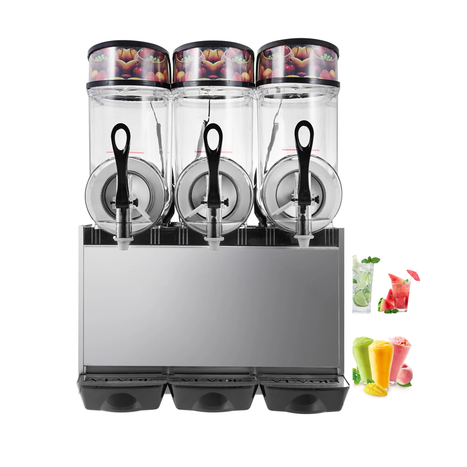 

36l Smoothie Daiquiri Slash Margarita Slushie Machine Granita Ice Puppy Commercial Frozen Drink Cheap Slush Machine with 3 tank