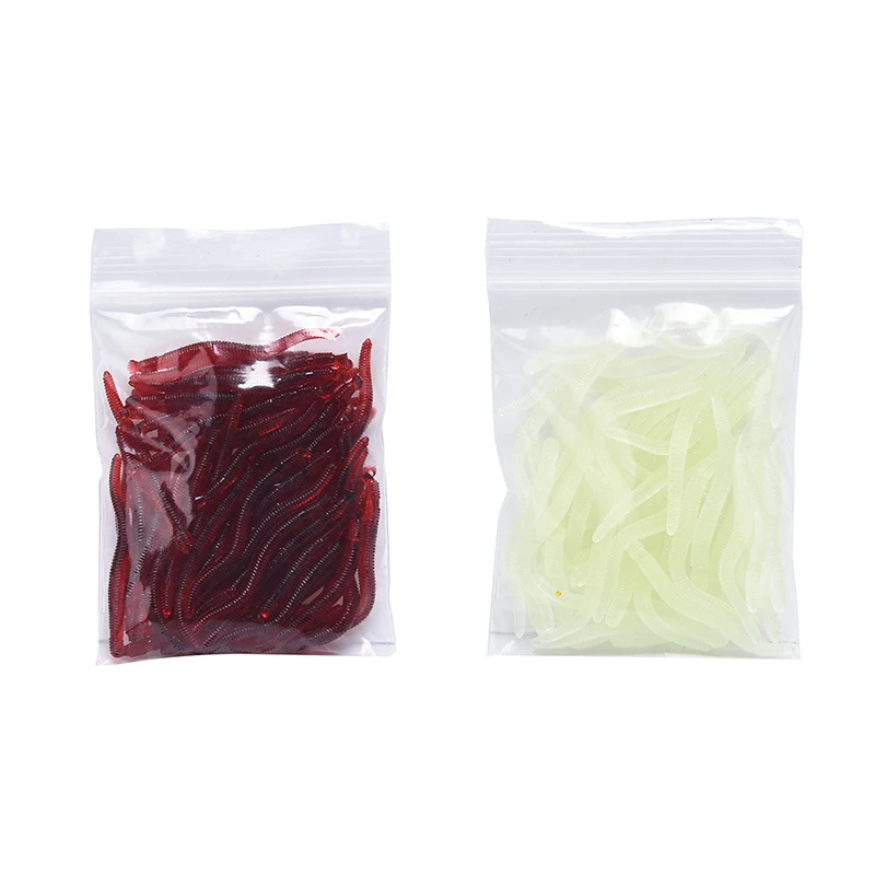 50 قطعة 35 مللي متر محاكاة دودة الأرض الاصطناعي الصيد إغراء معالجة الطعم الناعم