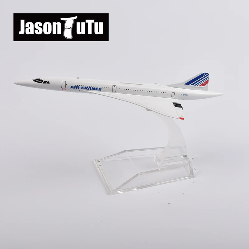 JASON TUTU 1/400 Scale Diecast Metal Air France Concorde UK,USA Aircraft Model 16CM Miniature Authentic Collectible Gift