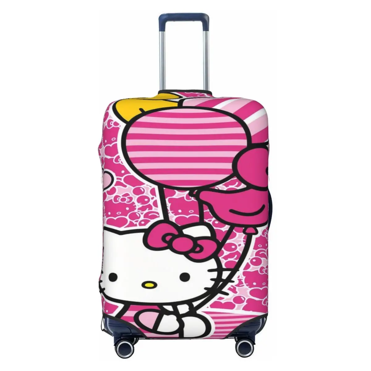 

Custom Pink Hello Kitty Cat Luggage Cover Cute Cartoon Kitten Suitcase Protector Covers Suit For 18-32 inch