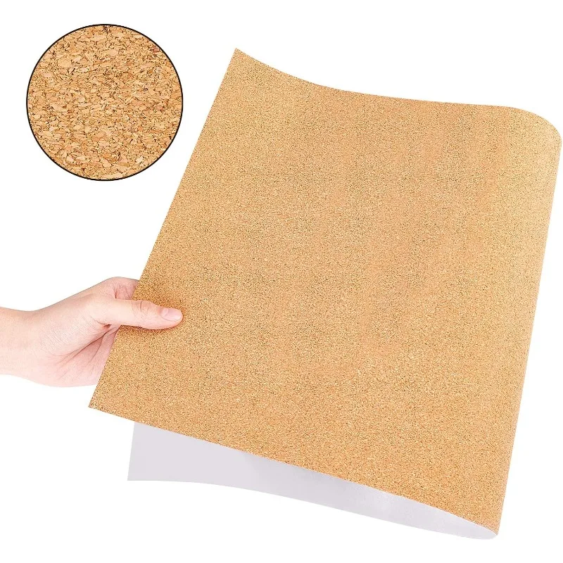 1pc 1mm Thick Adhesive Cork Roll Liner 12x24 Inch Insulation Cork Roll for Bulletin Board Coasters Door Signs and Floor Wall