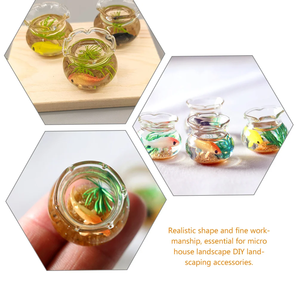 

3 Pcs Miniature Statue Gift Fake Fish Tank Props Decor Model House Accessory Small Decorative Supplies