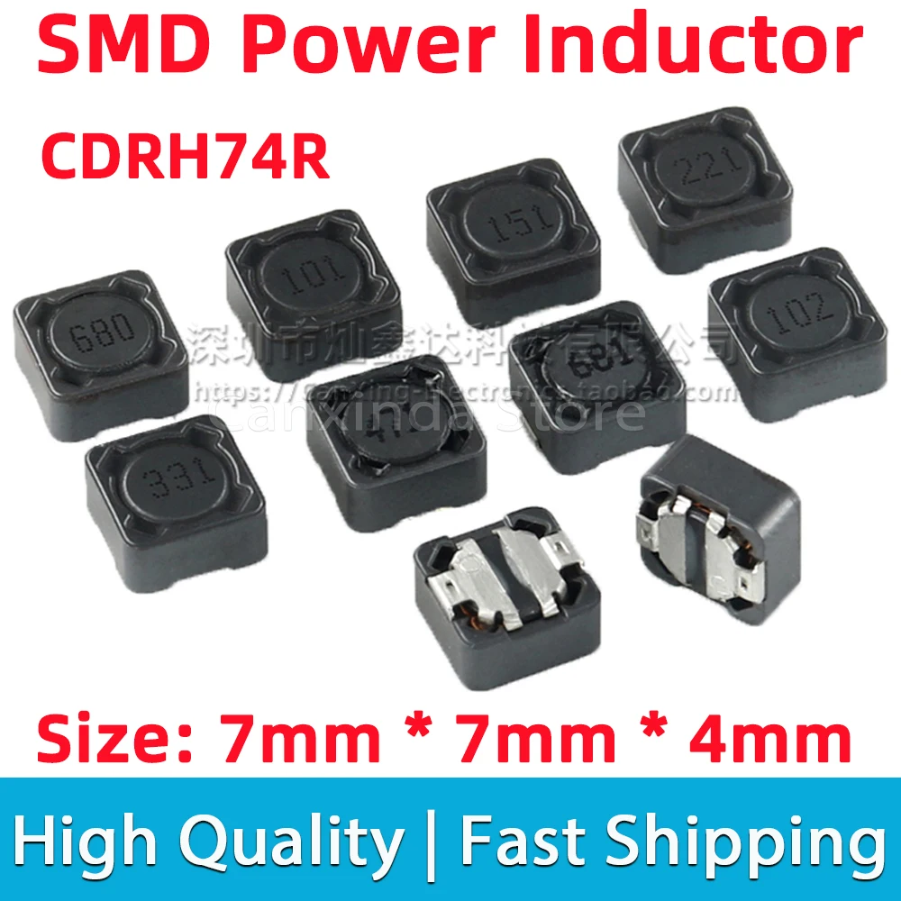 10pcs CDRH74R CDRH74 7*7mm Shield Power Inductor SMT SMD Mode Inductance 1uh 1.5uh 2.2uh 4.7uh 10uh 15uh 33uh 150uh 47uh 68uh