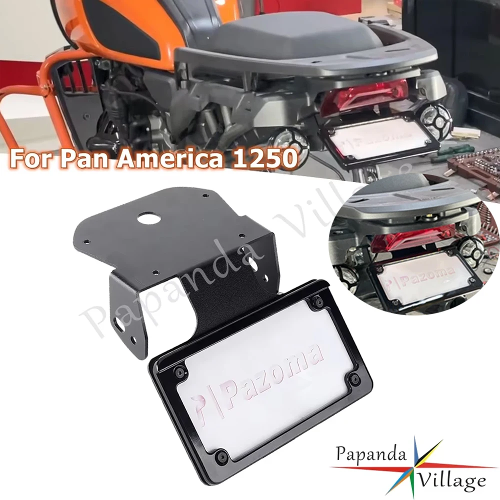 Motorcycle Tail Tidy LED License Number Plate Bracket Holder Kit For Harley Pan America 1250 Special RA1250S RA1250 CVO 2021-24