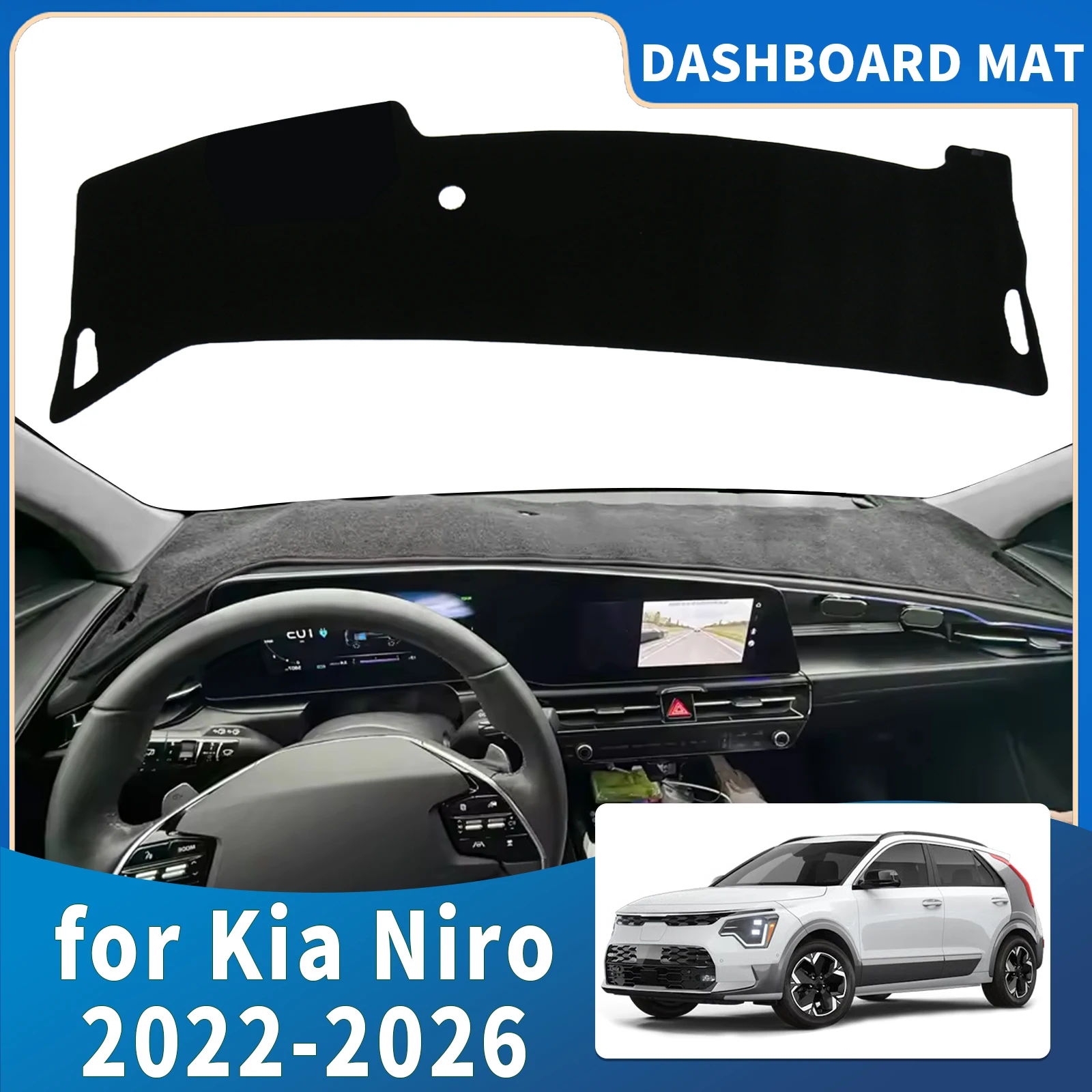 

fit for Kia Niro 2026 2025 2024 2023 2022 High Quality Dashboard Cover Mat Sunshade Anti‑UV Protector Dash Pad Accessories