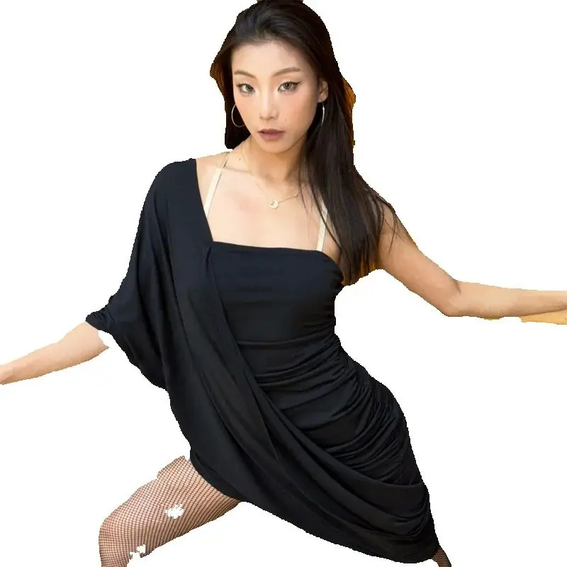 Robe de concours de danse latine Chacha Sexy, robes de danse de Performance irrégulière pour femmes, vêtements de danse Samba Salsa Rumba SL12653