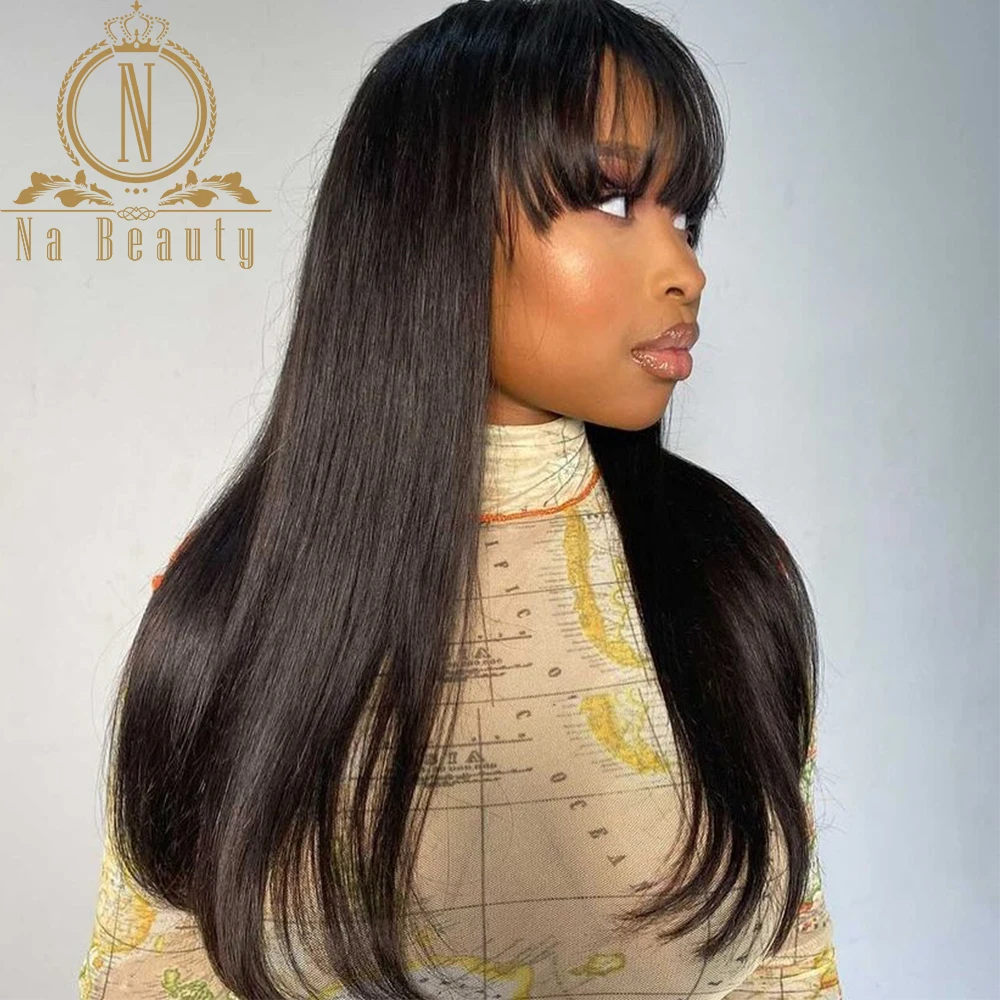 

Lace Front Wigs With Bangs Straight Natural Color 13x4 Lace Front Human Hair Wigs For Women Human Hair Nabeauty