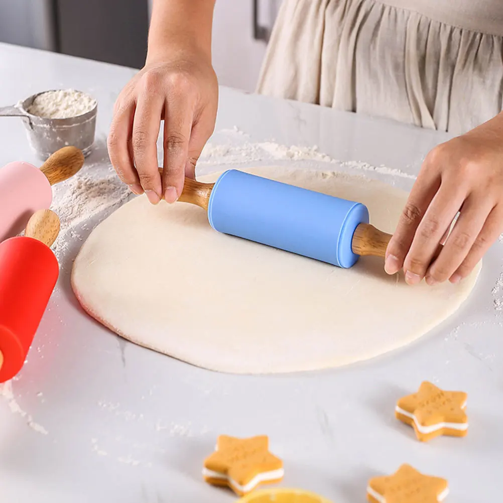

4Pcs Baking Rolling Pin for Children Silicone Kitchen Dough Roller Pastry Tool Rolling Pin for Children
