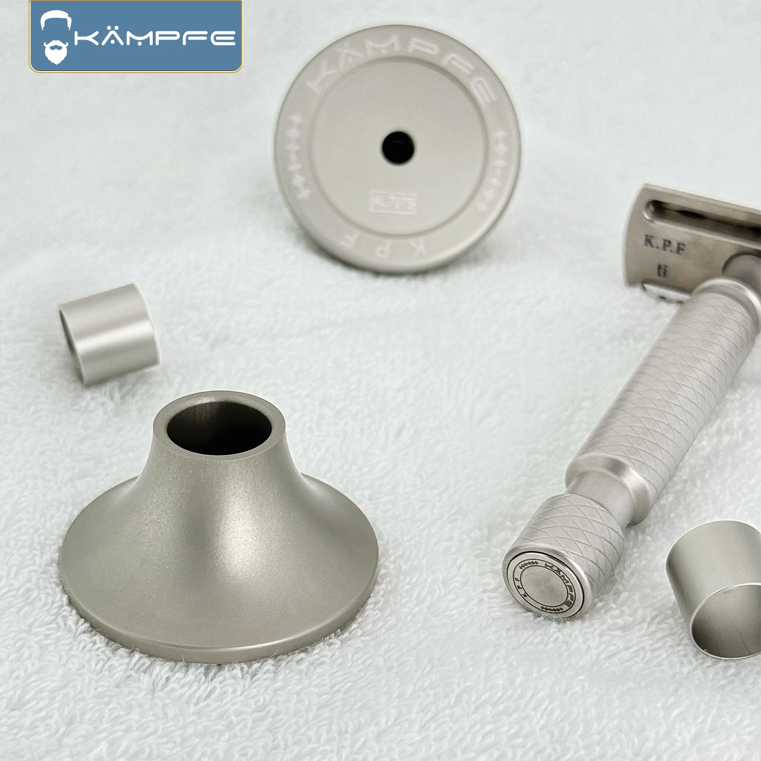 Base volcanique en aluminium KAMPFE avec diamètre 13,9 mm, 12,8 mm, 12 mm, adaptée à la plupart des rasoirs de sécurité, support de rasage, stockage stable