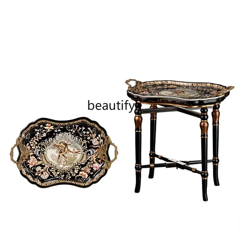 

yj European Luxury Ceramic Heavy Industry Carved Hand Painted Exquisite Pattern Decoration Corner Table Coffee Table