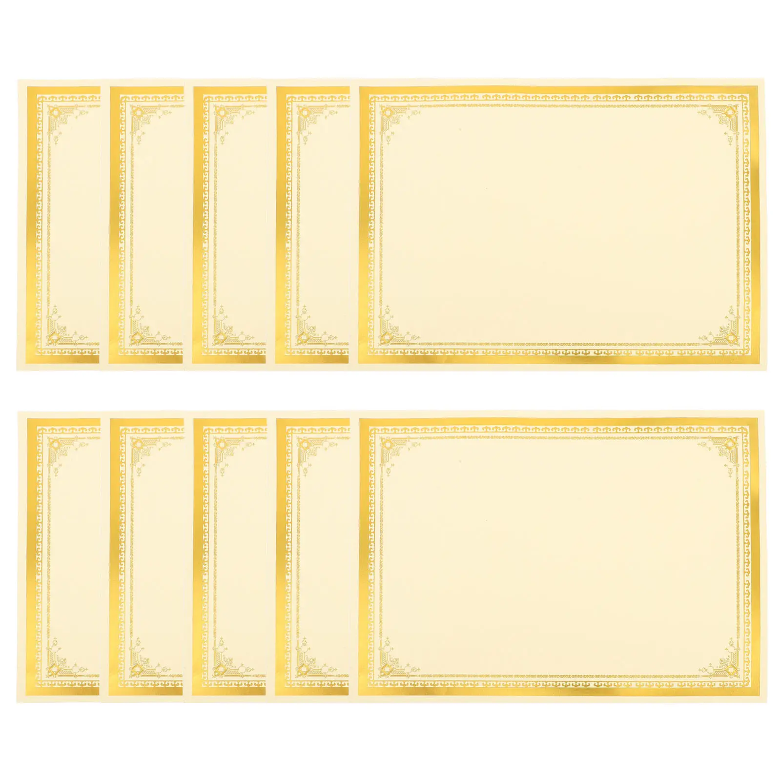 

10Pcs Blank Certificate Inner Paper Smooth Writing Printable Paper Sheet for School Awards Graduation Volunteer Recognition