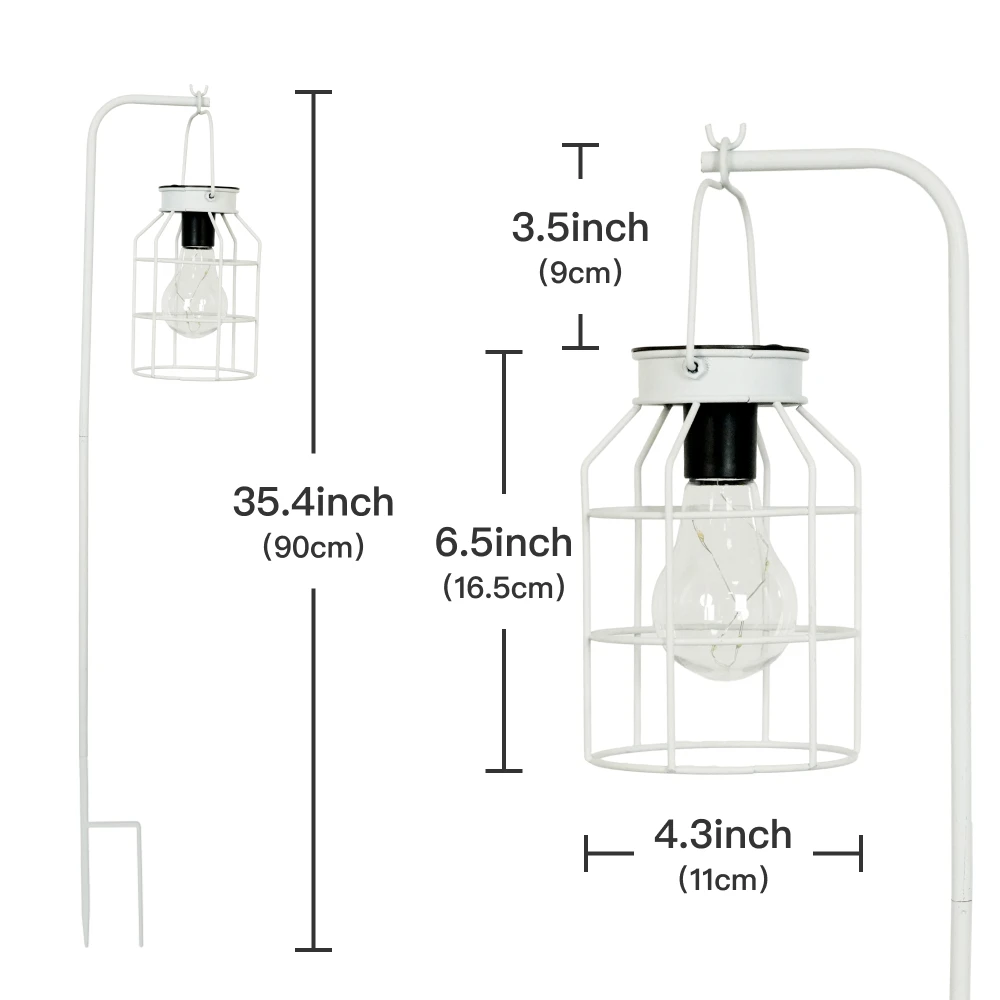 Putuo Decor Solar Lights Lantern Lamp with Ground Stake, Solar Powered Tabletop Lantems with Handle,Outdoor Lights for Lawn