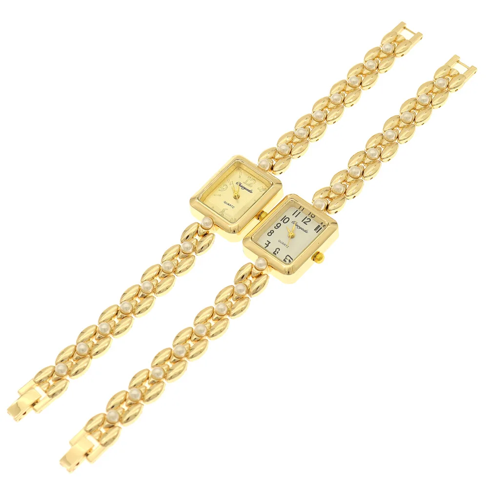 Популярные женские часы, деловые роскошные женские модные кварцевые часы, простые весы, квадратные качественные позолоченные часы из нержавеющей стали