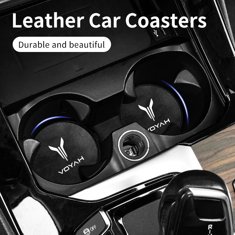 Posavasos impermeables para coche, soporte para vasos de cuero, accesorios para automóvil, para Voyah Free Dreamer Zhuiguang H53 2021 2022 2023 2024, 2 uds.