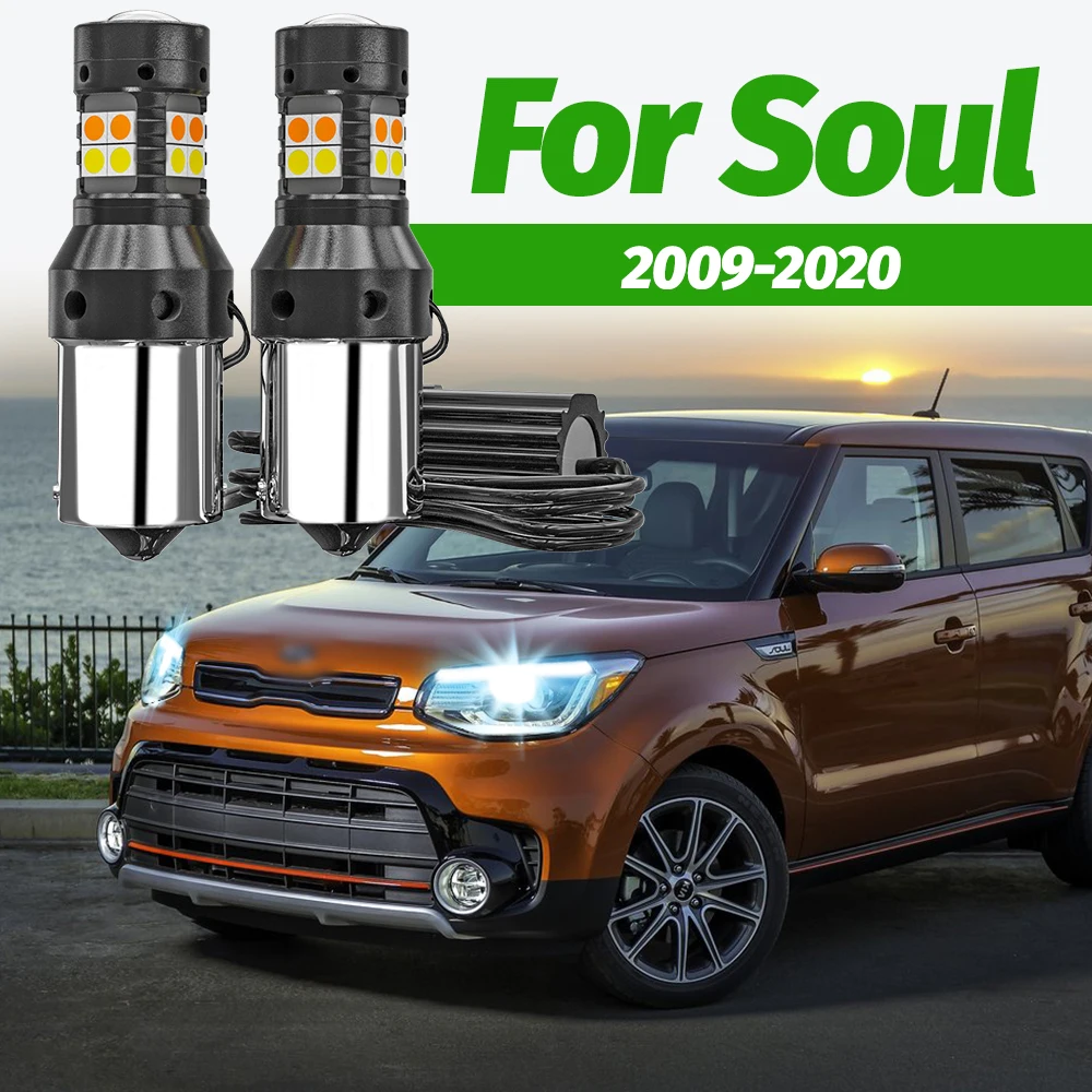 2 Stück Dual-Modus Blinker+Tagfahrlicht Zubehör LED DRL für Kia Soul 1 2 3 2009-2020 2014 2015 2016 2017 2018 2019