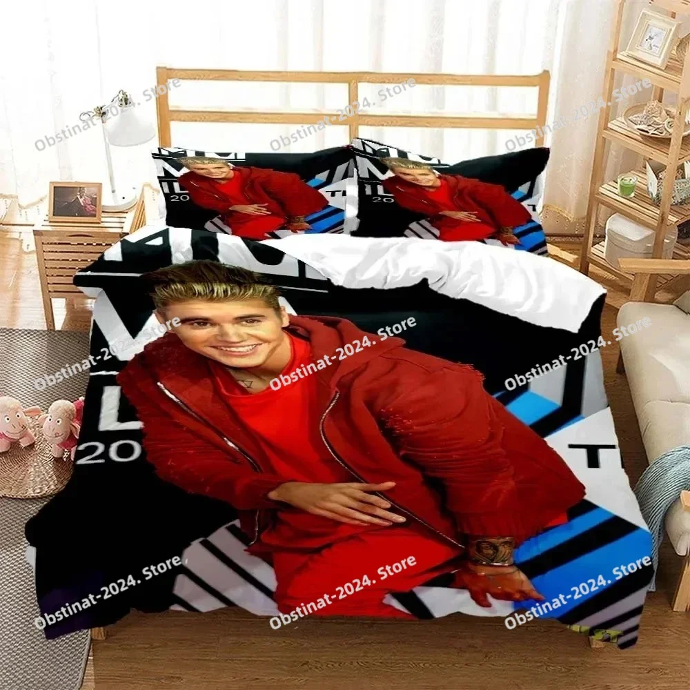

Singer Justin Bieber Bedding Set Bed Supplies Set Kids Anime Duvet Cover Bed Comforter Set Bedding Single Double King Size