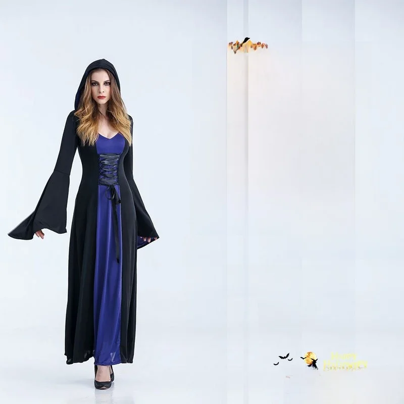 loween Death God Long Robe Wizard  Witch Role Play Costume Fairy T Princ Skirt Men's Women's loween Clothes