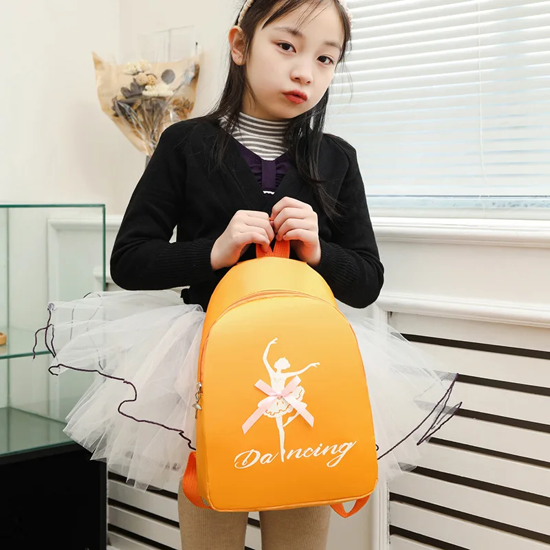 Children's backpack dance bag, Latin ballet schoolbag, pink cute princess dance waterproof backpack for girls