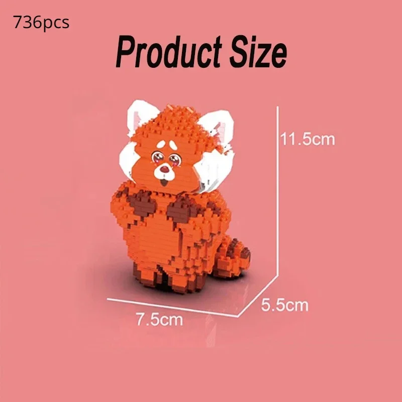 Little Red Bear Building Blocks Educational Assembling DIY Ornaments Cartoon Standing Small Panda Doll Model Toy Building Blocks