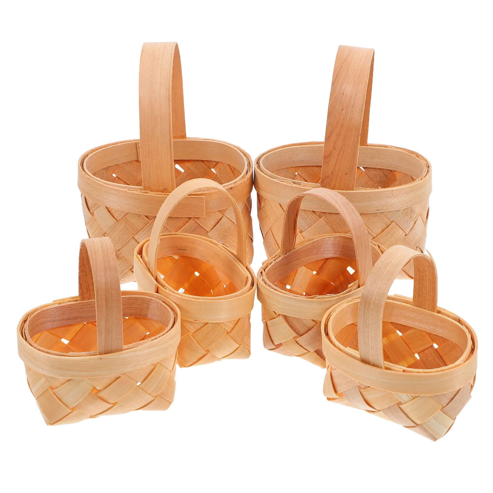 

6Pcs Handwoven Mini Decorative Candy Storage Baskets Natural Reusable Small Wooden Basket for Weddings Parties Gift Holders
