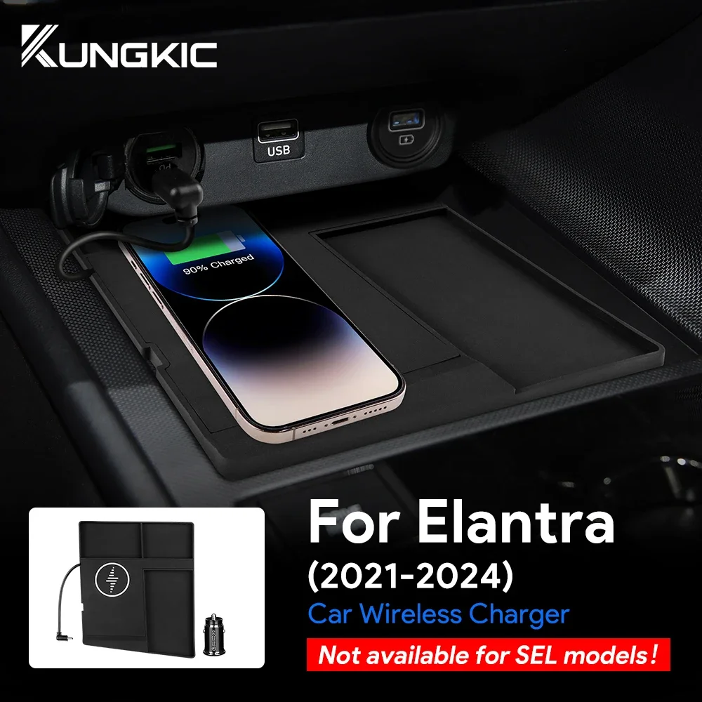 

Wireless Board Mobile Phone Charger Holder For Hyundai Elantra 2021 2022 2023 2024 Fast Charging Car Accessories