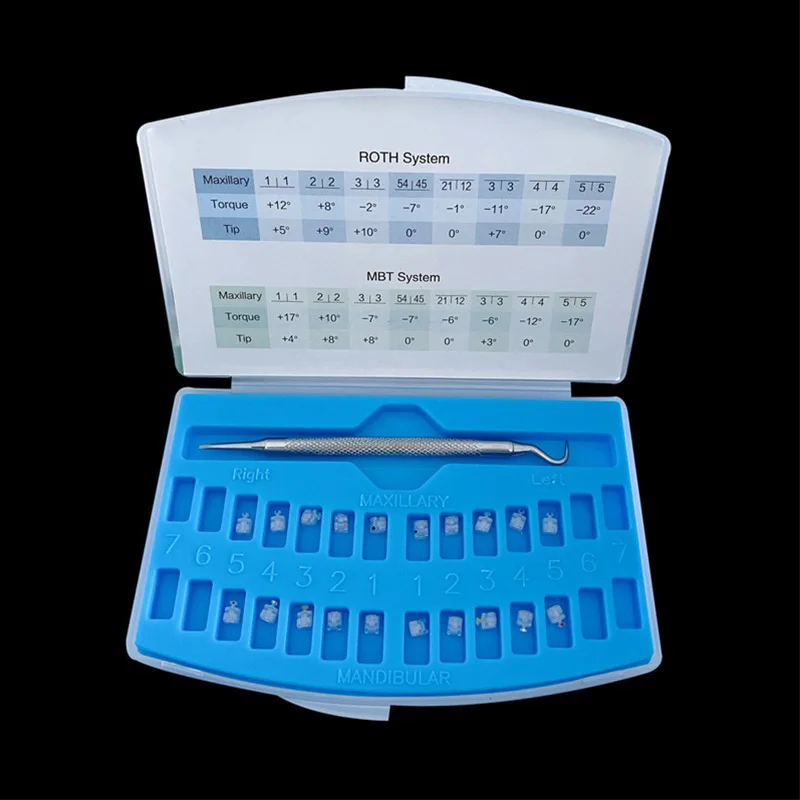 

Orthodontic Self-Ligating Ceramic Bracket T-Shaped Ball Retractor Hooks ROTH MBT 0.022 345 Ganchos for Dental Treatment