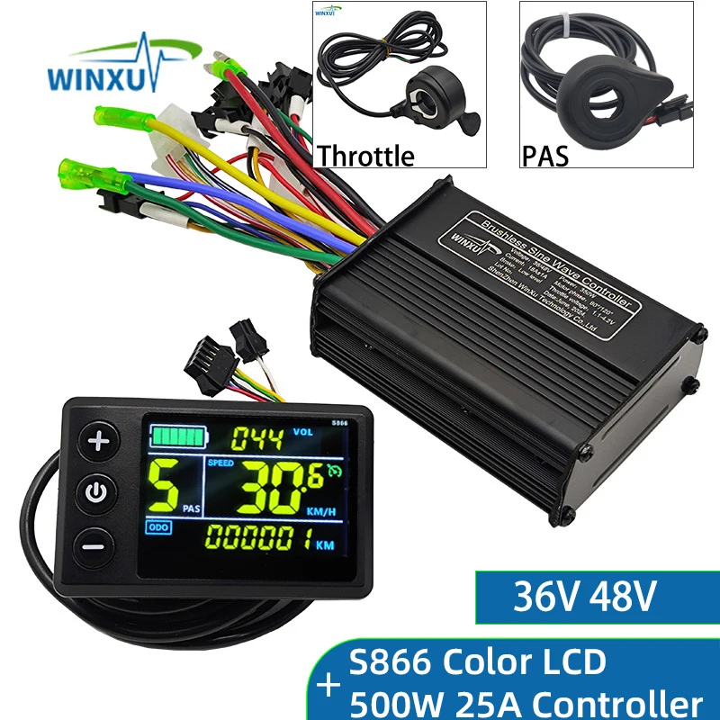 コントロールカラー Controller for brushless motor 36v48v 36V 48V 500W 25A E-Bike FOC Sine Wave Brushless Motor Controller