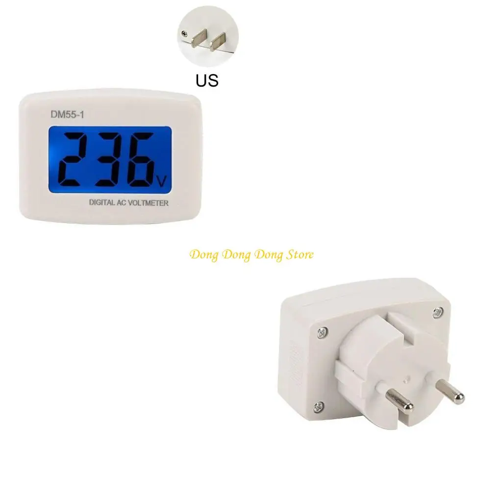 

DM55-1 Test Monitor Plug into Outlet Meter LCD Digital Display AC 80-300V Meter Plug Meter