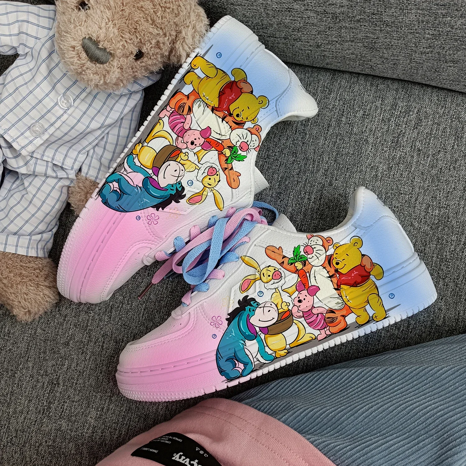 

Disney Woman cartoon girls Minnie princess cute White Casual shoes non-slip soft bottom sports lady shoes