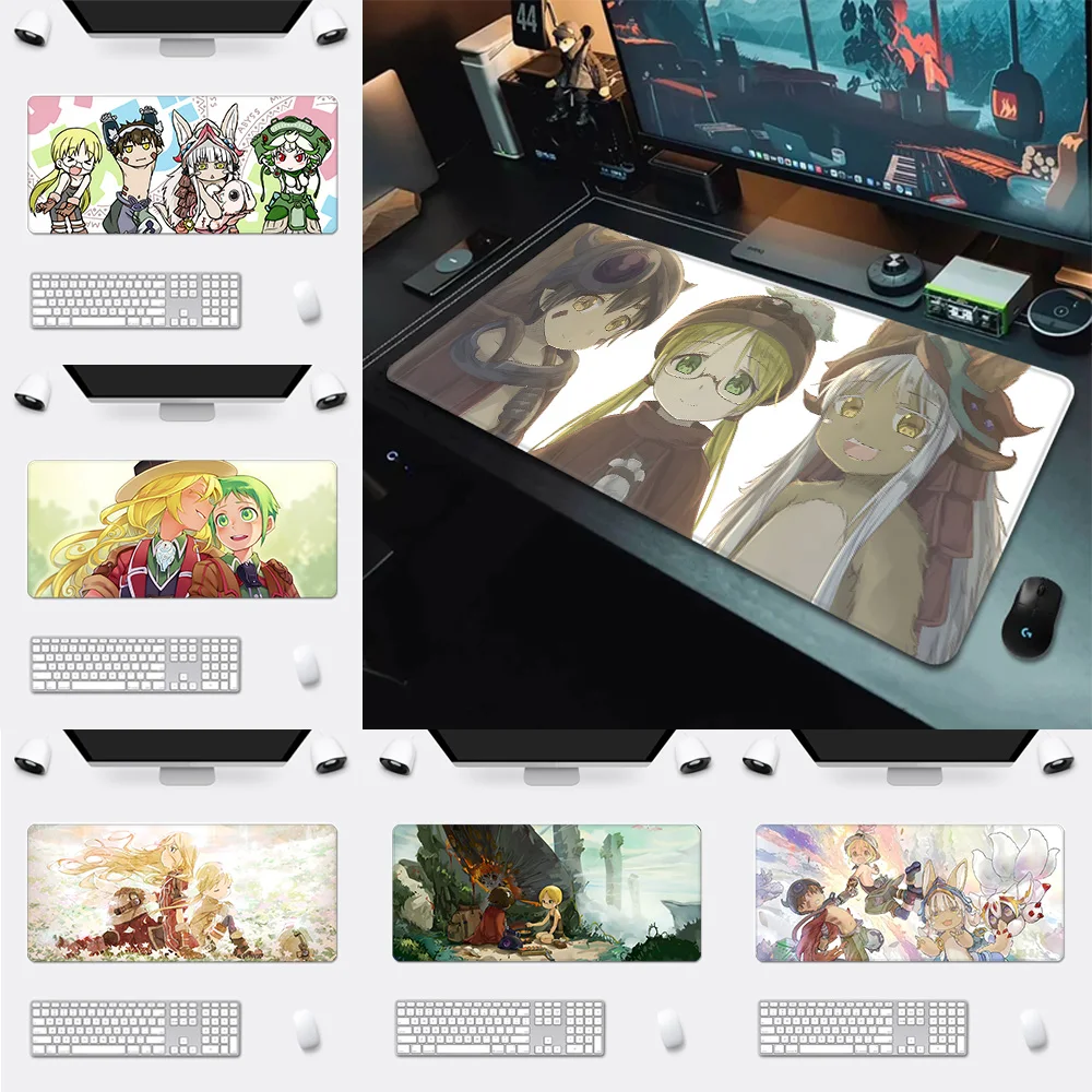 

Made in Abyss Mousepad HD Printing Computer Gamers Locking Edge Non-slip Mouse Pad XXL90x40cm Keyboard PC Desk Pad