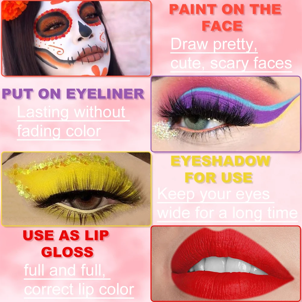 5pcs Multi-Purpose Matte Long Lasting Lip Gloss Multiple Colors, Long Lasting Waterproof Lip Gloss, Coloring, Eyeshadow