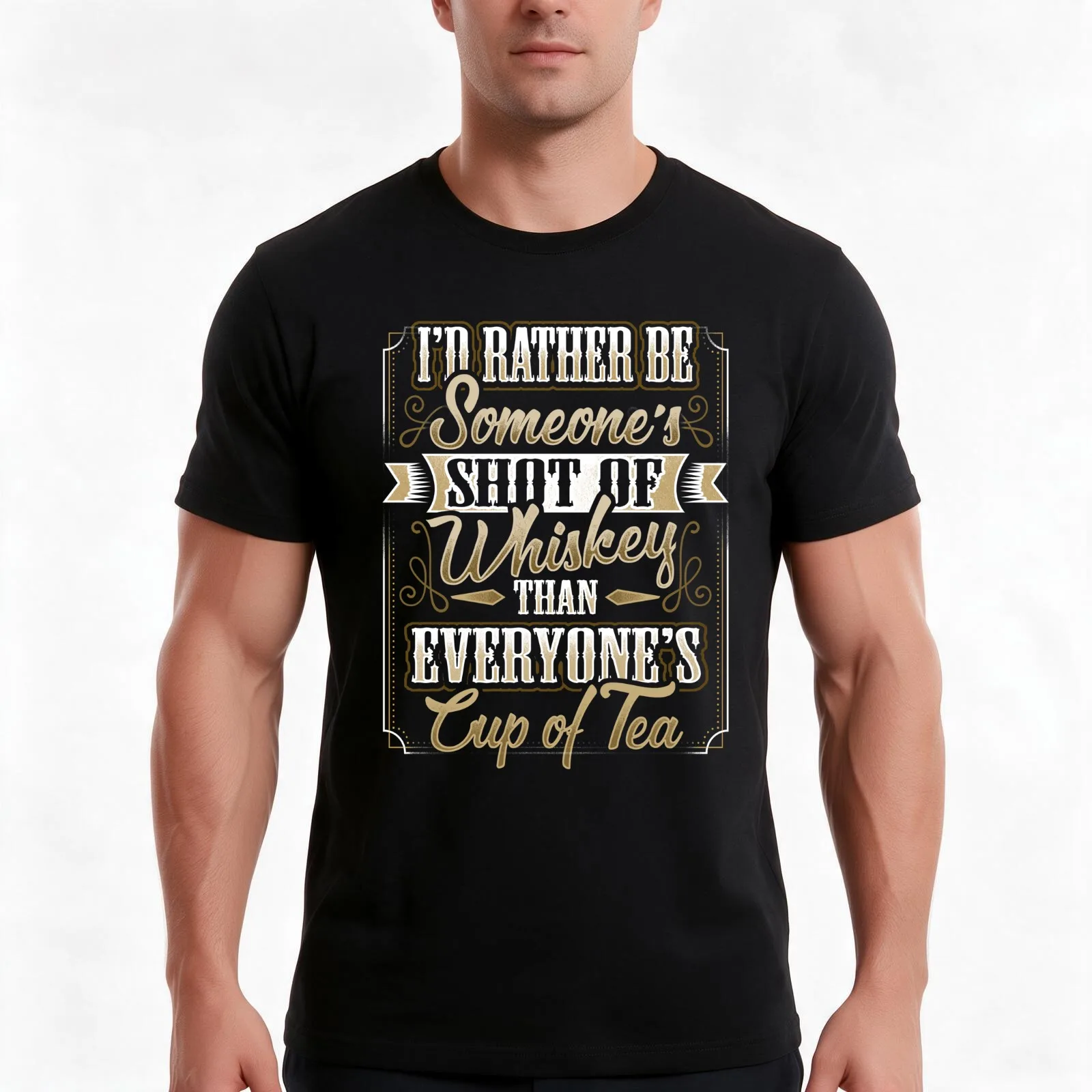 I'd Rather Be Someone's Shot of Whiskey Quote T-Shirt, Summer Casual Cotton Tee, Oversized Streetwear Tops, Unisex Men Women