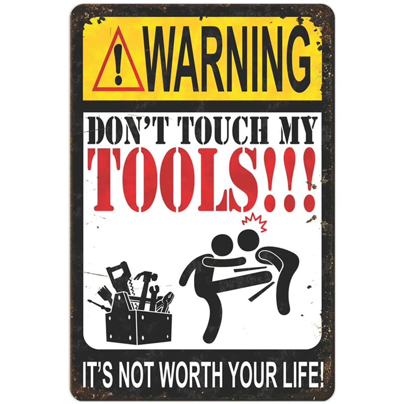 

13/17 CM WARNING DON'T TOUCH MY TOOLS!!! Car Stickers Decal Anime Cute Car Accessories Decoration Pegatinas Para Coche M108