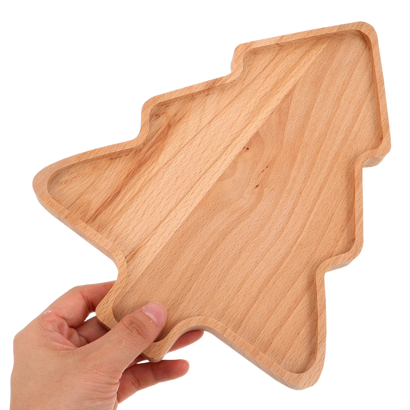 

Tree Shaped Wooden Serving Tray Natural Beech Wood Christmas Table Platter for Holiday Snacks Desserts Sushi Cheese Centerpiece