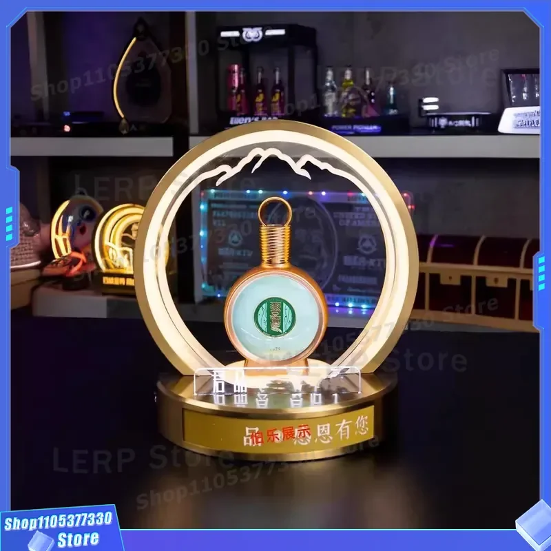 Rechargeable LED Wine Bottle Display Stand Stainless Steel Light Up Base for Banquet Table Baijiu Holder Modern Home Bar