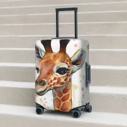 Giraffe Suitcase Cover Baby Giraffe Watercolor Painting Nursery Art Business Vacation Elastic Luggage Accesories Protector