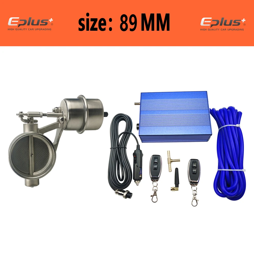 EPLUS Universele Auto Uitlaatpijp Systeem Regelklep dempers Vacuüm Controller Apparaat Afstandsbediening Schakelaar 51 63 76 MM Blauw