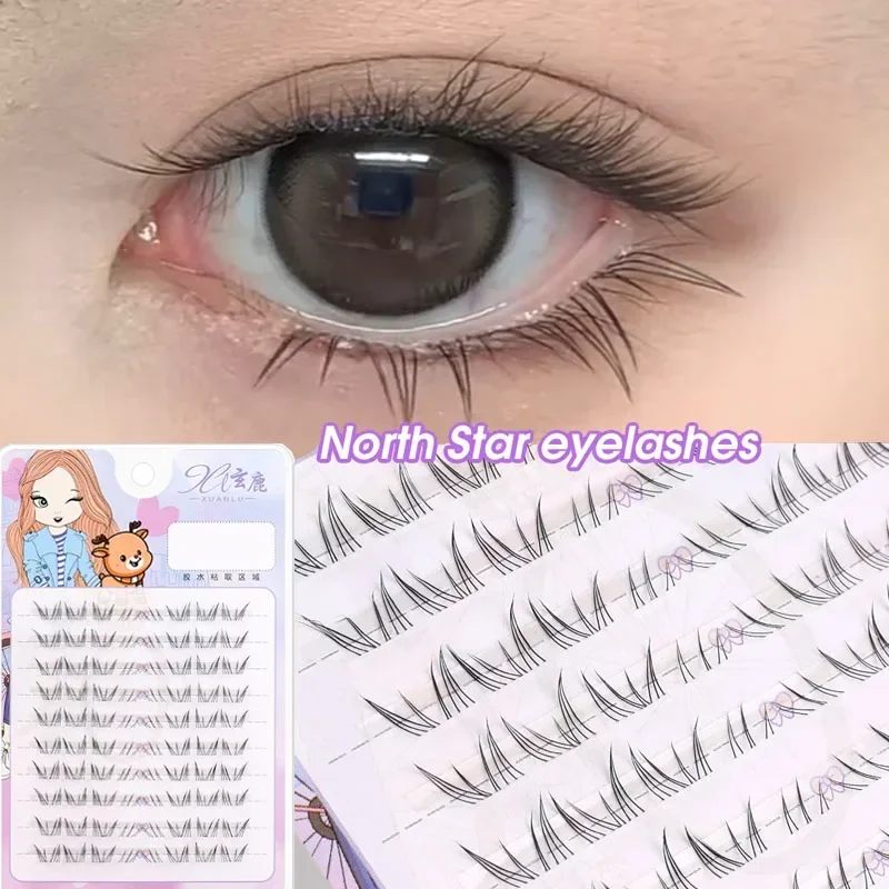 Natural Lower Eyelashes Makeup Soft Handmade Clear Thin Band Segmented Manga Under False Lashes Eyelashes Extension Beauty Tool