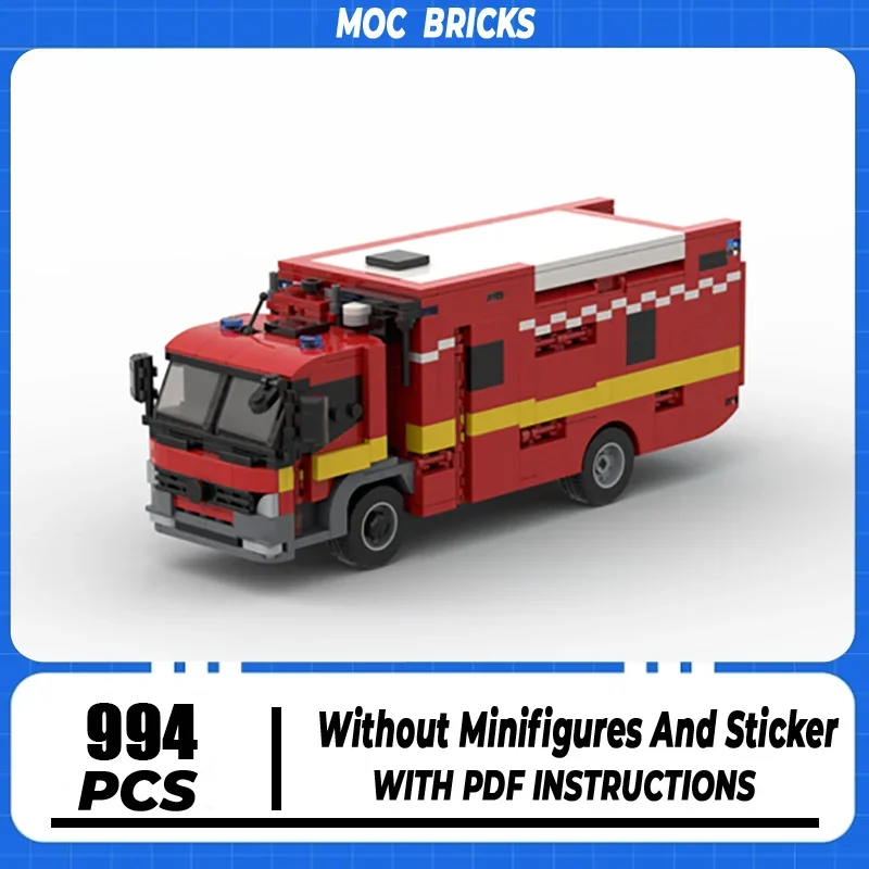 

Car Series Moc Building Blocks London Fire Brigade LFB Technology Bricks Brand-name Vehicle DIY Toys For