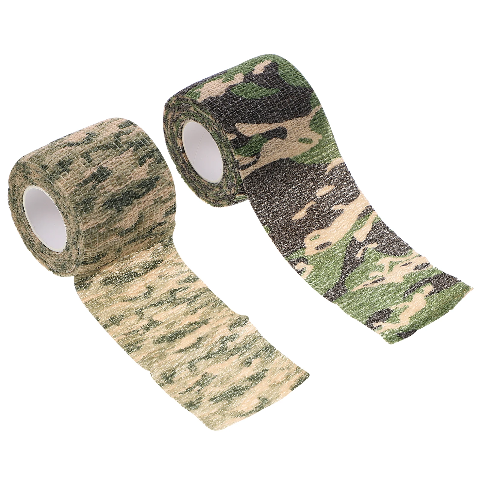 

2 Rolls Camouflage Tape Natural Latex Sports Bandages Hunting Outdoor Ribbon Durable Elastic Sticky Tear Adhesive Insulation