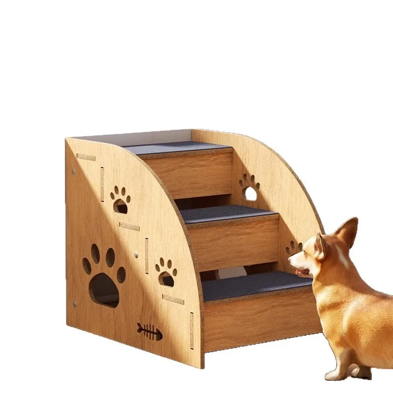 

Лестница для домашних животных для маленьких и пожилых собак, нескользящая, износостойкая, из ДСП с тканевой обивкой, для облегчения подъема