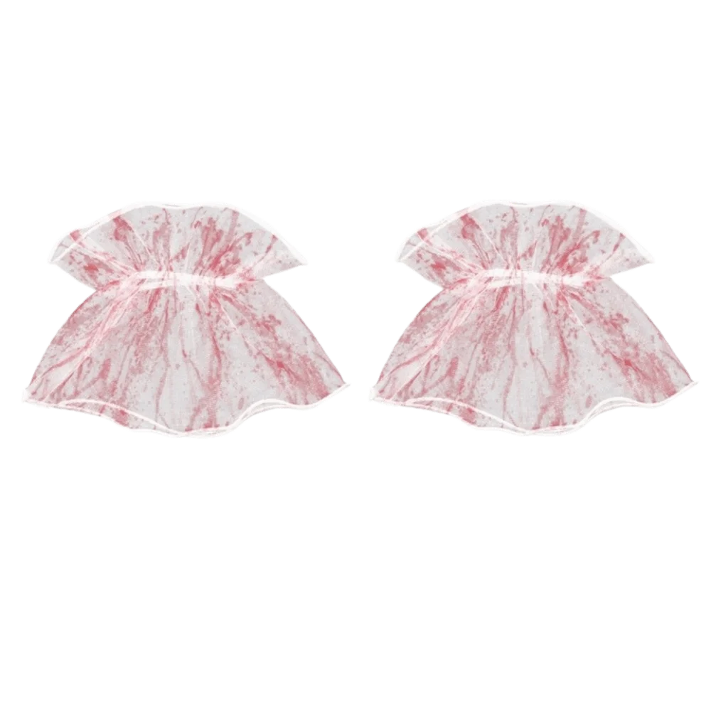 Elastic Lace Blood Colored Dress Up Set Detachable Pleated Ruffles Halloween Fake Sleeves Sensory Stimulation