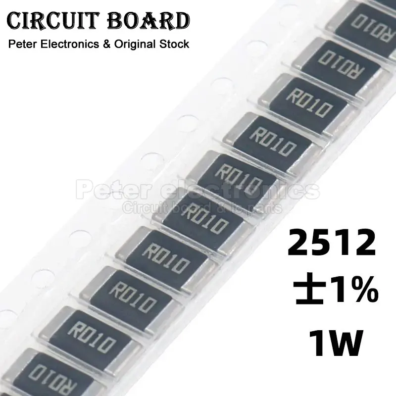 50Pcs 2512 SMD Resistor 1W 1% 0.1R 0.1 Ohm R100 R010 R020 R050 R100 R200 R220 R330 R470 R500 1R00 Resistors