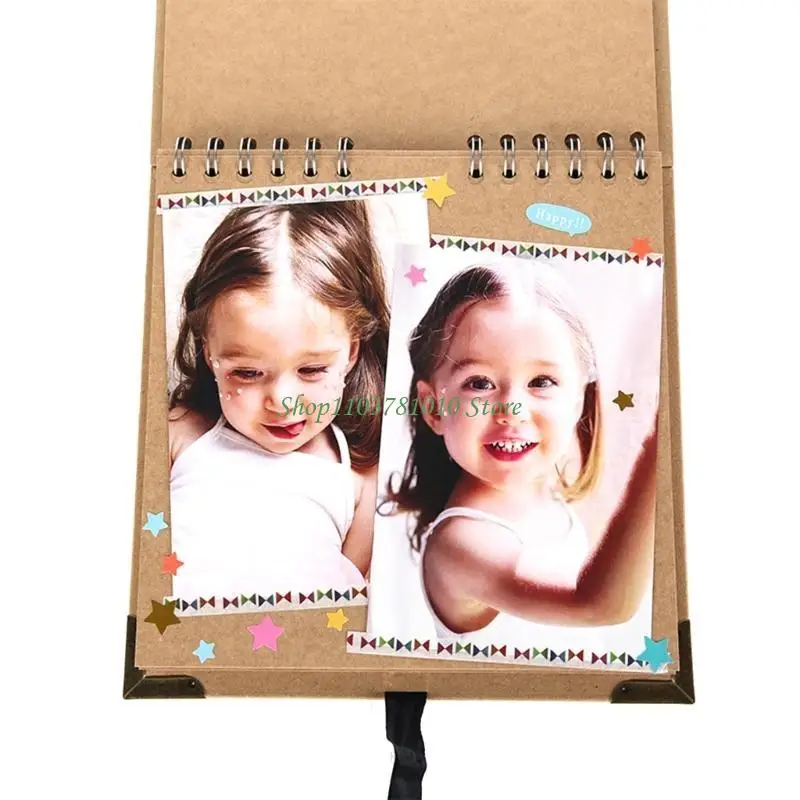 U55D 60 Pages Photo Album Kraft Paper Children Girl Boys Birthday Holiday