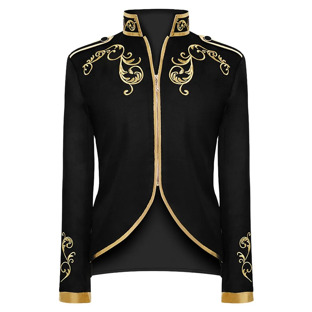 

Medieval Costume Tunic Tailcoat Men Noble Prince Renaissance King Palace Boy Gentleman Vintage Grooms Cosplay Tuxedo Emboridery