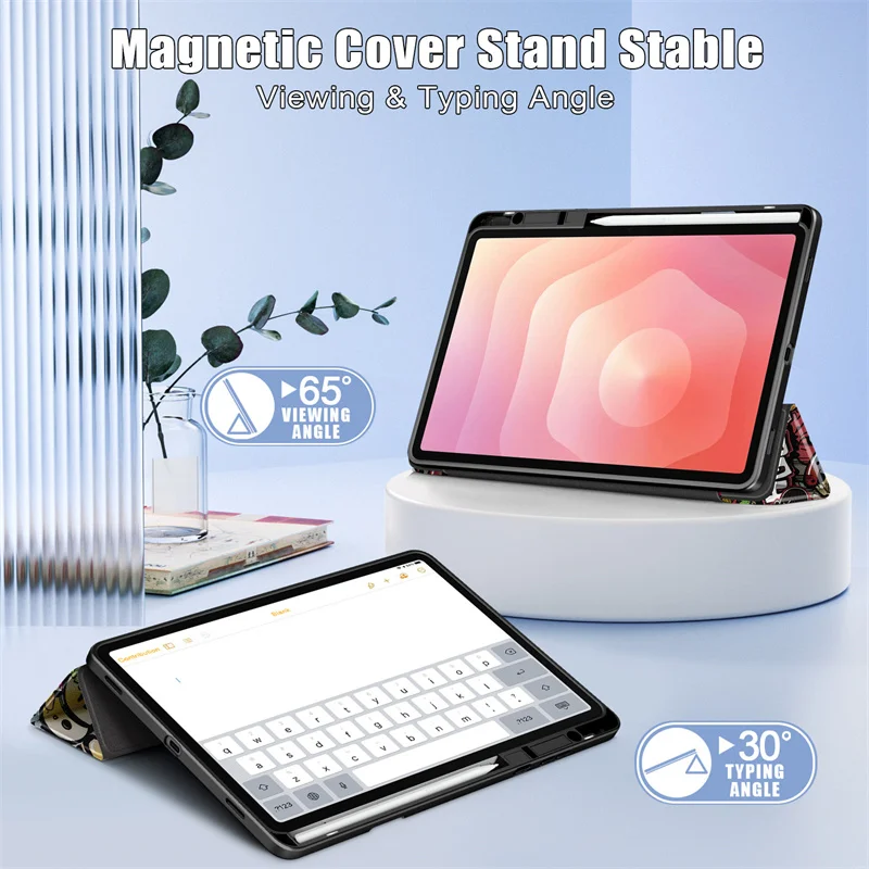 Etui Trifold z lakierowanym akrylem, twarde, inteligentne etui na tablet Samsung Tab S11, pokrowiec na Galaxy Tab S11 11 cali 2025 z uchwytem na rysik — zdjęcie produktu 6